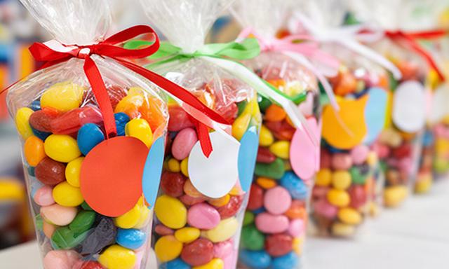 Personalised sweet cones lined up for a Wigan school end-of-term fayre