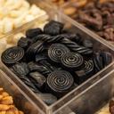 Traditional liquorice sweets in a pick and mix display